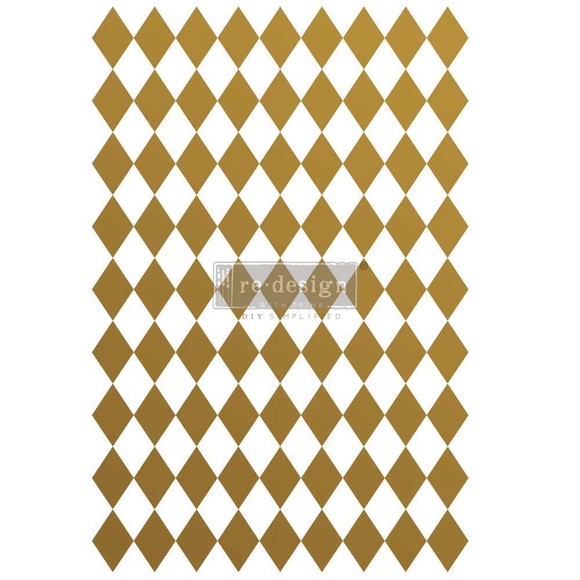 Redesign with Prima Decor Transfer ~ GOLD HARLEQUIN ~ 24” x 35” - Picture 2 of 7